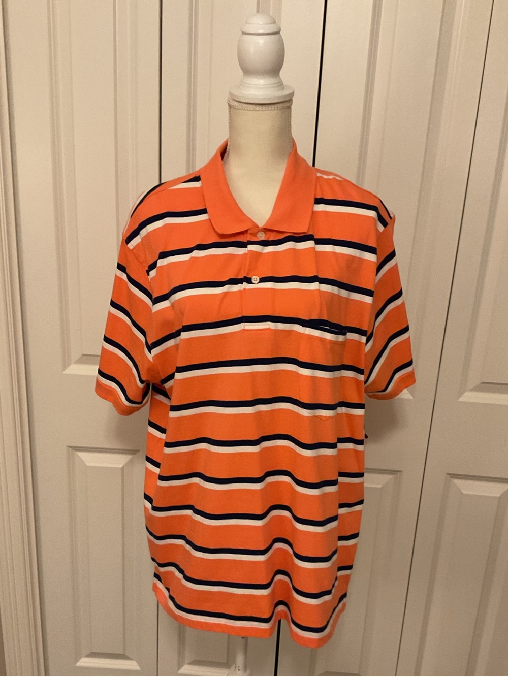 Sun River Men's Striped Pocket Polo Shirt Cotton Blend Size XL EUC